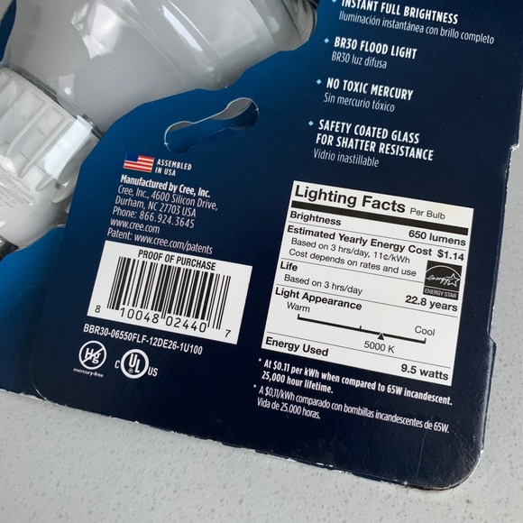 NIP Cree BR30 Flood 5000K Daylight LED Light Bulb For Track/Recessed Lighting - Picture 3 of 3